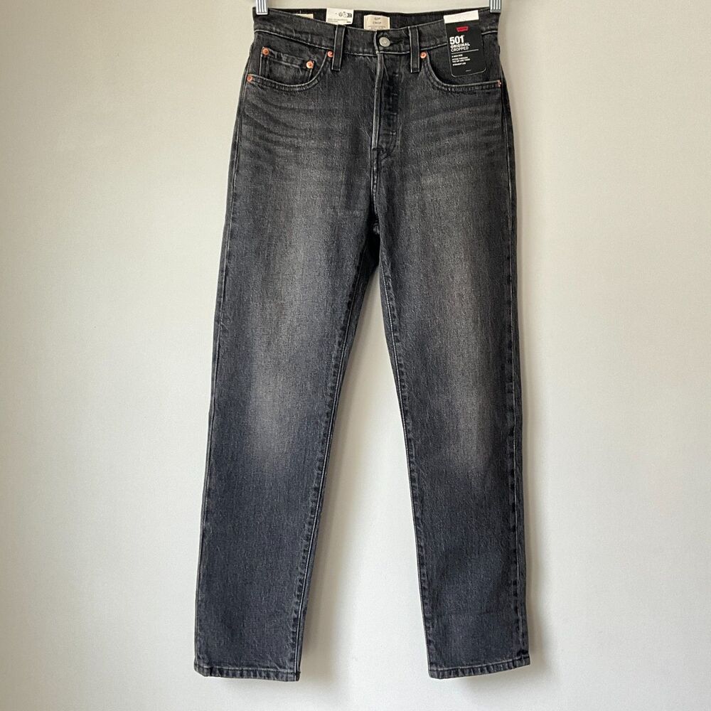 Levi's Premium 501 Crop Button Fly Straight Jeans 29 - Picture 8 of 11
